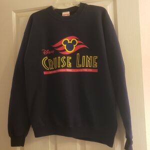 Disney Navy Crewneck Sweater with Cruise Line Logo